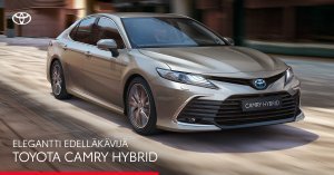 Erä uusia Toyota Camry -malleja nopeaan toimitukseen 5.900€ edulla. Myös korkotarjous 2,9% + kulut. Kysy myyjiltämme lisää!