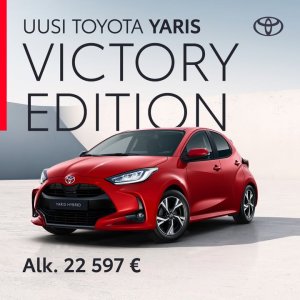 Tarjoamme nyt rajoitetun erän Toyota Yaris Victory Edition -malleja nopeaan toimitukseen