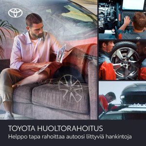 Toyota Huoltorahoituksella hallitset mukavasti huollon, korjauksien, renkaiden ja lisävarusteiden kustannuksia. Halutessasi voit...
