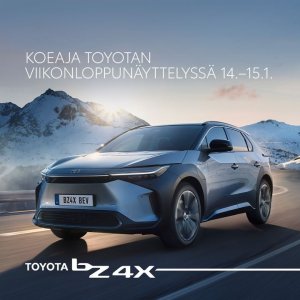 Täysin uusi, täysin sähköinen Toyota bZ4X vie sinut uudelle aikakaudelle. Odotettu crossover-uutuus tarjoaa näyttävän modernia m...