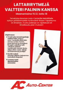 Ilmoittaudu nyt mukaan Rauman Tanssi-iltaamme tästä: https://forms.office.com/e/ADFE0dy3Gs