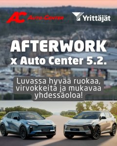 🚘Tervetuloa verkostoitumaan afterworkeille Toyota Auto-Centeriin! Luvassa hyvää ruokaa, virvokkeita ja mukavaa yhdessäo...
