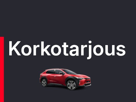 Korkotarjous erään Toyota bZ4X -malleja